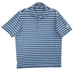 Peter Millar Blue and Black Striped Polo Shirt